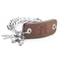 Inter Chainable Wristwear - Brown Leather/Silver Chain