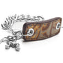 Inter Chainable Wristwear - Floral Copper Leather/Silver Chain