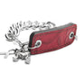 Inter Chainable Wristwear - Floral Red Leather/Silver Chain