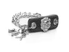 Inter Chainable Wristwear - Black Leather/Silver Mascot