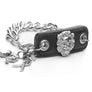 Inter Chainable Wristwear - Black Leather/Silver Mascot