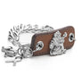 Inter Chainable Wristwear - Brown Leather/Silver Lion