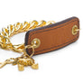 Inter Chainable Wristwear - Brown Leather/Gold Chain