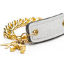 Inter Chainable Wristwear - Patent White Leather/Gold Chain