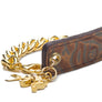 Inter Chainable Wristwear - Floral Copper Leather/Gold Chain