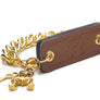 Inter Chainable Wristwear - Patent Brown Leather/Gold Chain