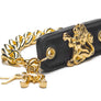 Inter Chainable Wristwear - Black Leather/Gold Lion