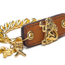 Inter Chainable Wristwear - Brown Leather/Gold Lion