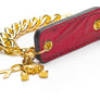 Inter Chainable Wristwear - Floral Red Leather/Gold Chain