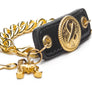 Inter Chainable Wristwear - Patent Black Leather/Gold Ribbon