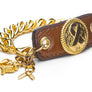 Inter Chainable Wristwear - Patent Brown Leather/Gold Ribbon