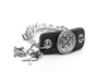 Inter Chainable Wristwear - Patent Black Leather/Silver Ribbon