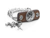 Inter Chainable Wristwear - Patent Brown Leather/Silver Ribbon