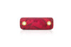 Inter Chainable Wristwear - Floral Red Leather/Silver Chain