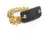 Inter Chainable Wristwear - Black Leather/Gold Chain