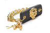 Inter Chainable Wristwear - Black Leather/Gold Mascot