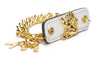 Inter Chainable Wristwear - Patent White Leather/Gold Lion