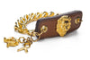 Inter Chainable Wristwear - Patent Brown Leather/Gold Mascot