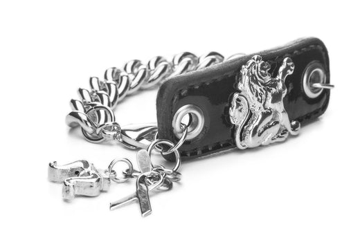 Inter Chainable Wristwear - Patent Black Leather/Silver Lion